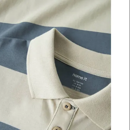 NAME IT KIDS rechtvallende gestreepte polo - blauw Jongens Katoen Polokraag, foto 3