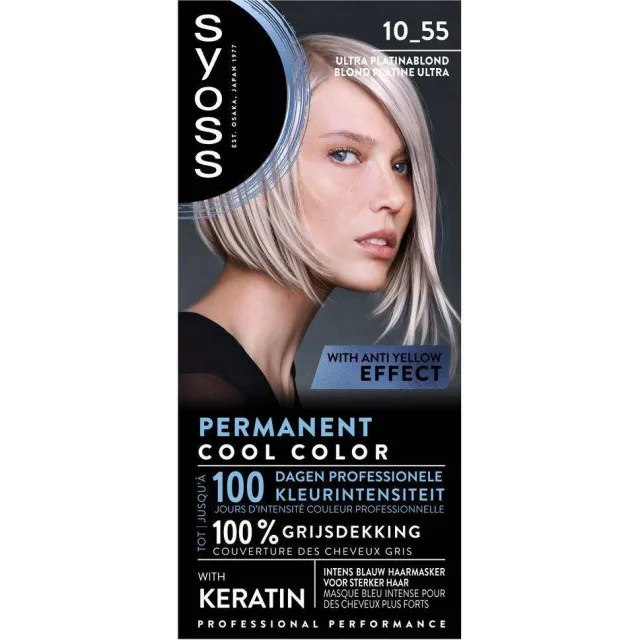 Syoss Permanent Cool Color Ultra Platina Blond 10-55 haarkleuring, foto 2