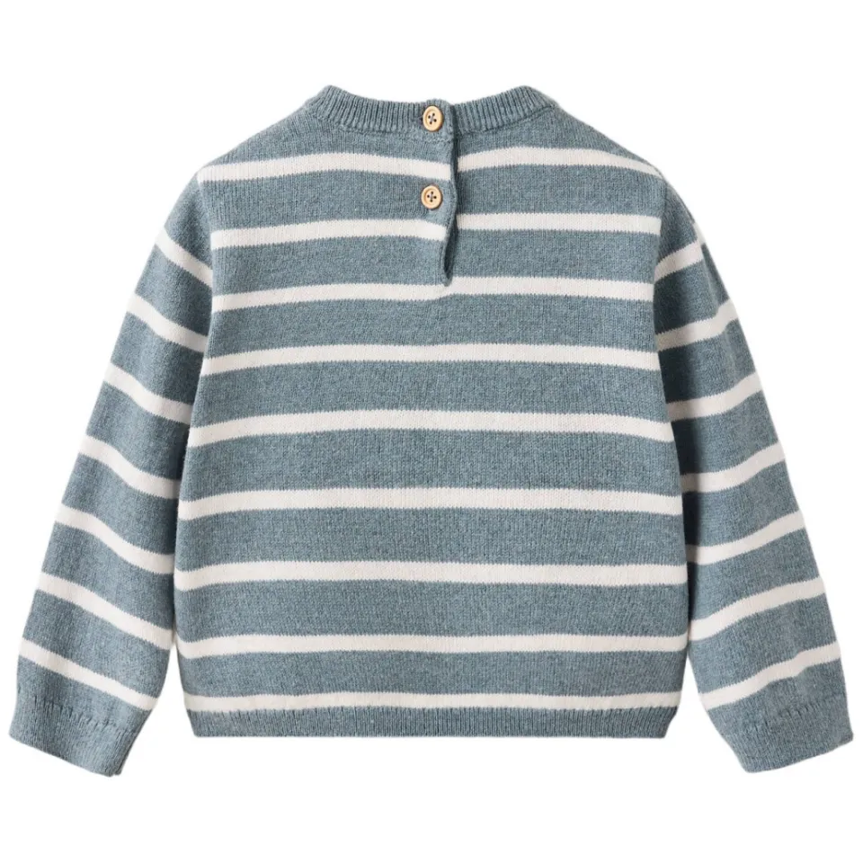Mango Kids gebreide gestreepte trui - blauw, foto 5