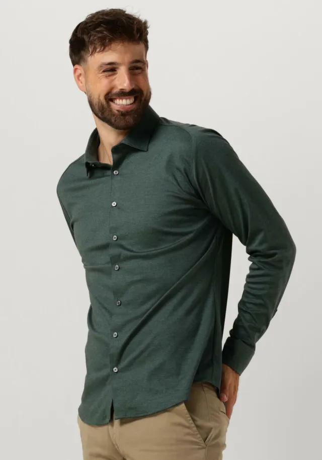 Desoto Slim Fit jersey overhemd groen, foto 4