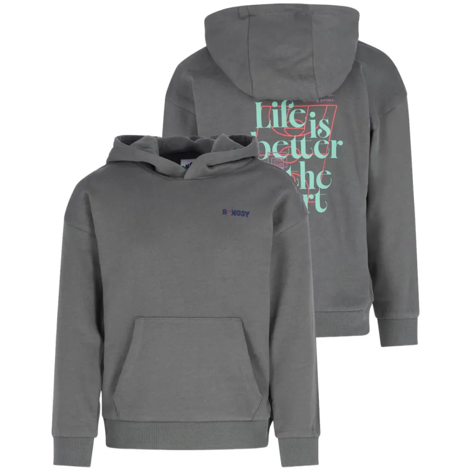 B.Nosy rechtvallende hoodie met backprint - grijsgroen, foto 3