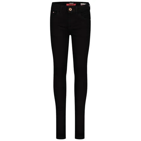 Vingino high waist super skinny jeans Bianca black Zwart Meisjes Stretchdenim