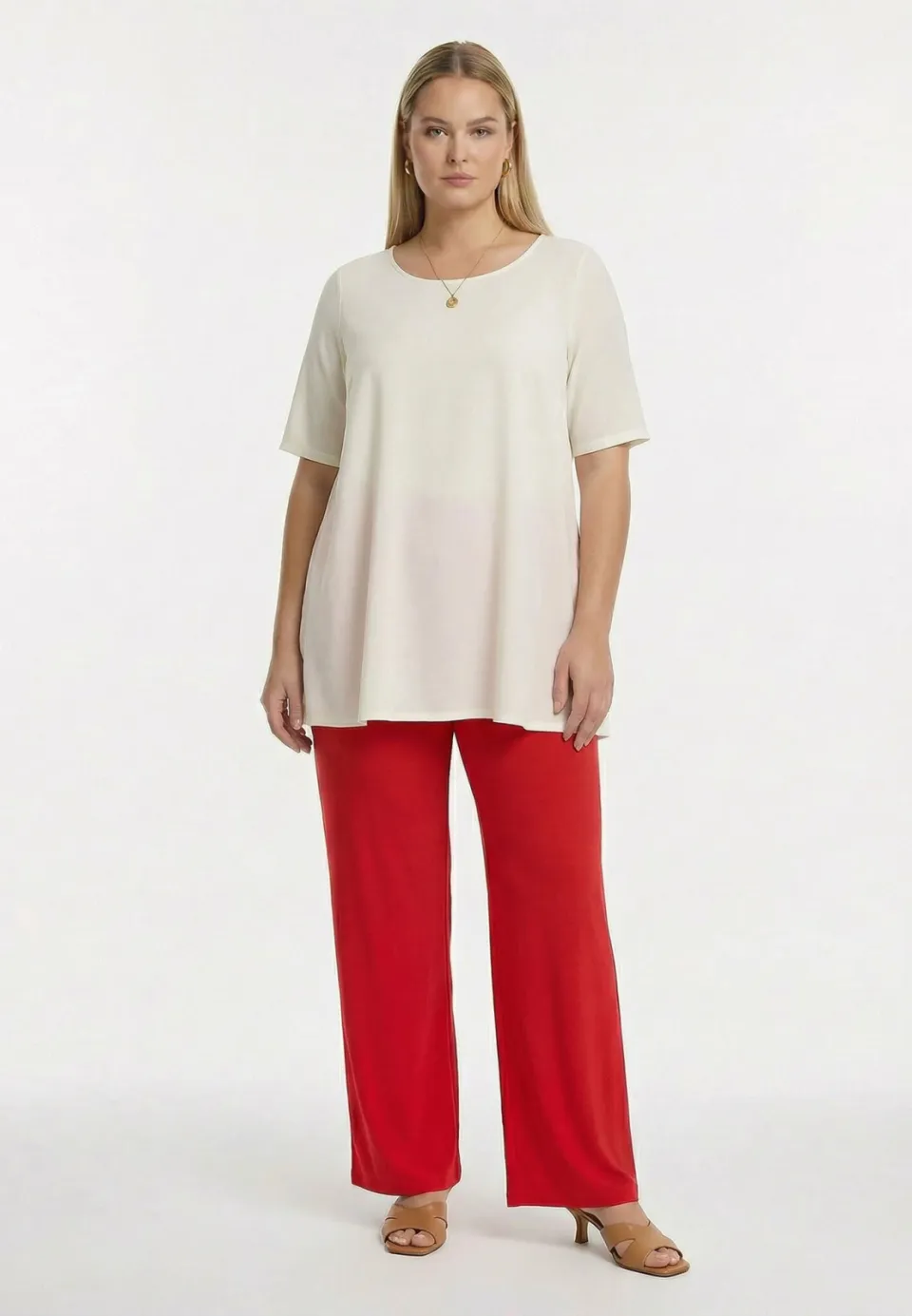 Yoek wide leg broek rood, foto 2