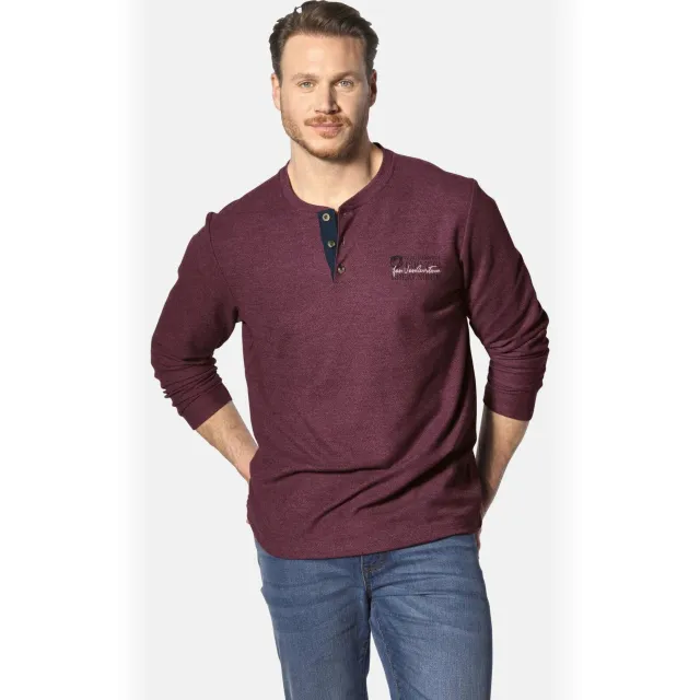 Jan Vanderstorm longsleeve IVOR Plus Size met printopdruk en textuur Paars
