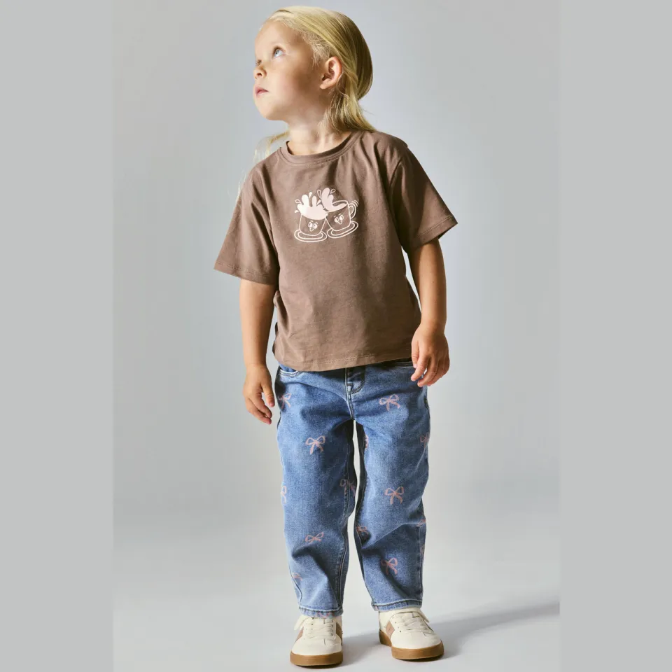 NAME IT MINI mom jeans NMFBELLA met strikjes medium blue denim, foto 2