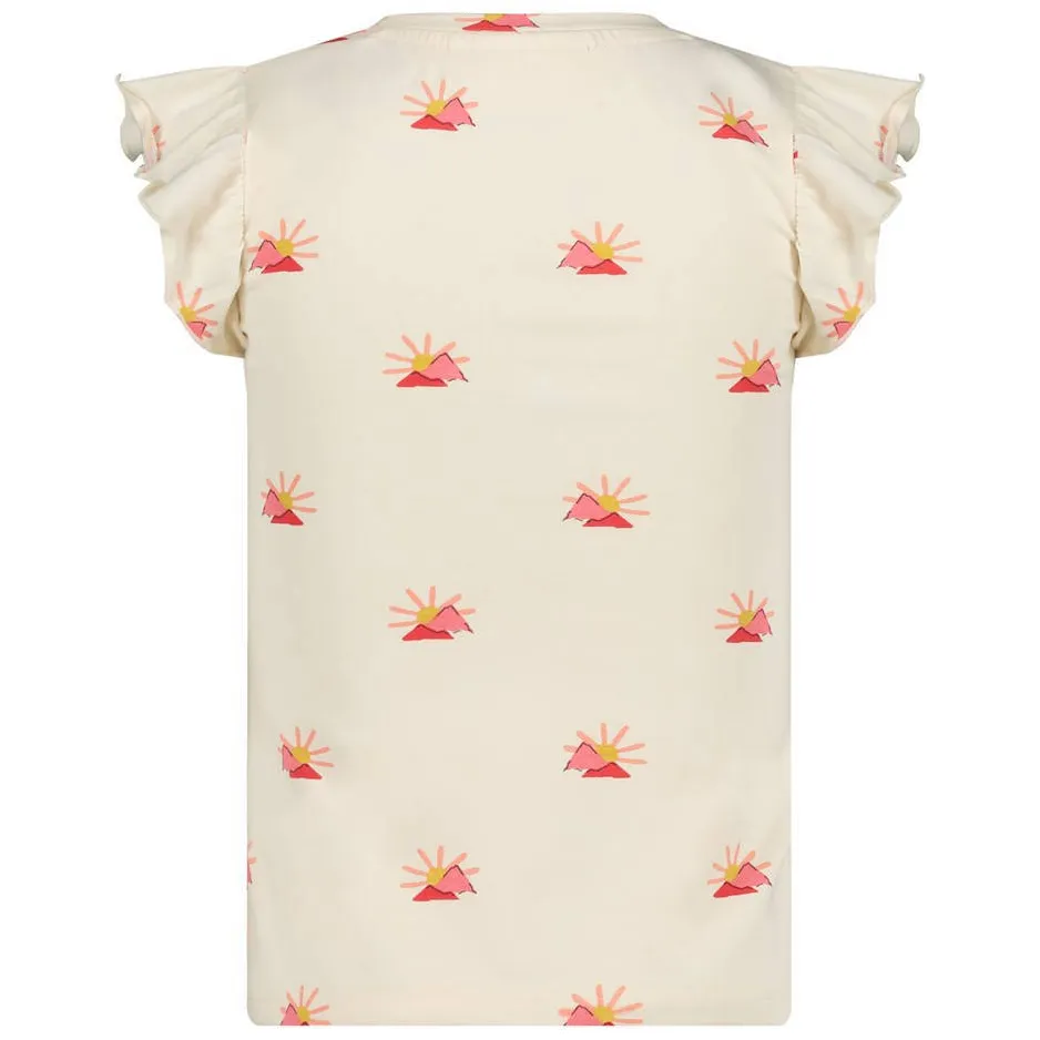 Jubel Salsa Sunset t-shirt ecru met roze, foto 3