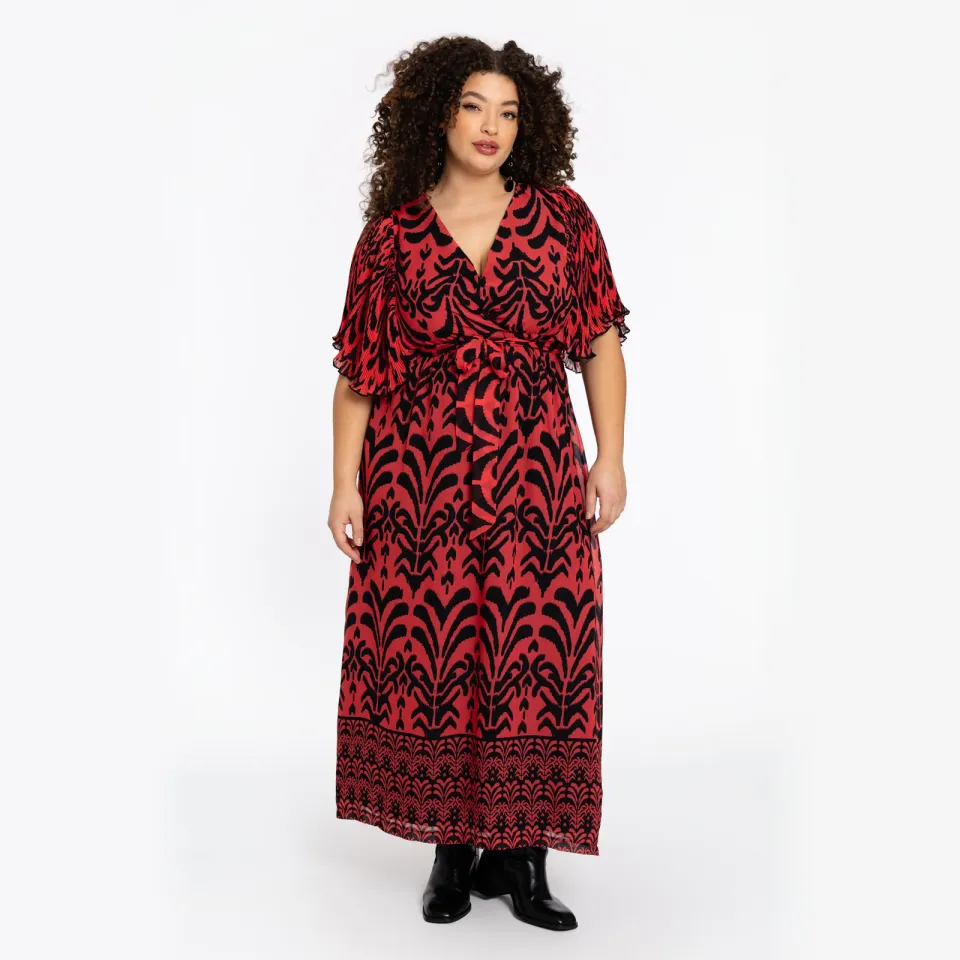 Yoek IKAT maxi-jurk rood/zwart, foto 2