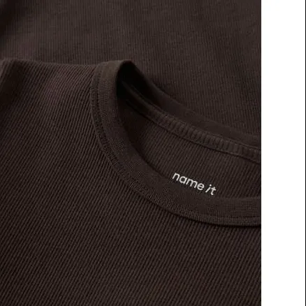 NAME IT longsleeve gebreid donkerbruin chocoladebruin, foto 3