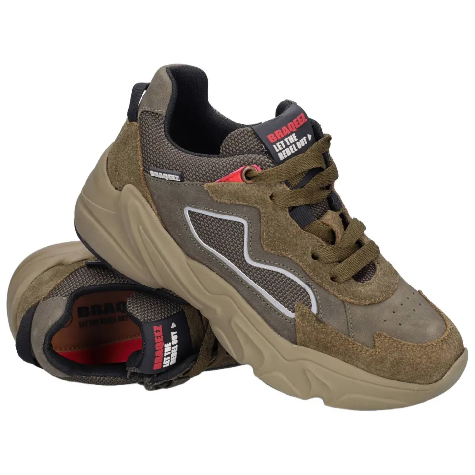 Braqeez leren sneakers - groen, foto 6