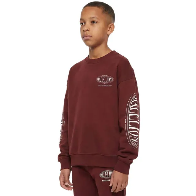 Malelions sweater met backprint - donkerrood