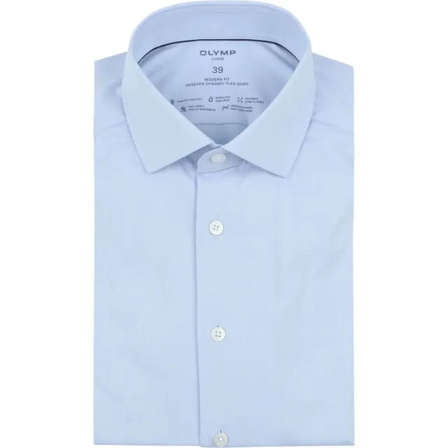 Olymp zakelijk overhemd 24/7 - Luxor modern fit lichtblauw blauw