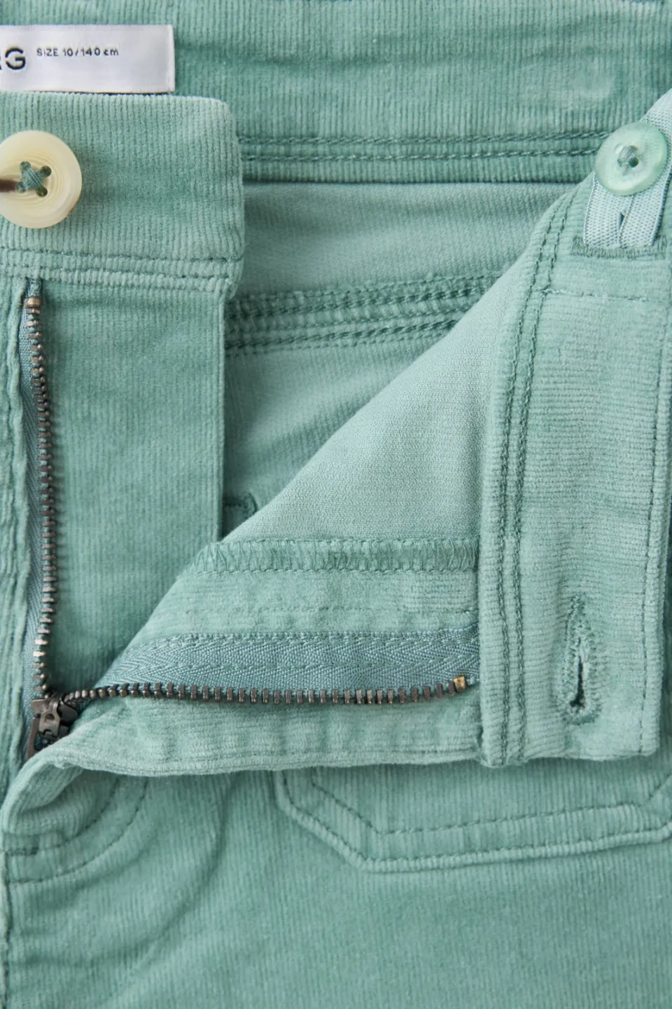 Mango Kids corduroy flared broek turquoise, foto 4