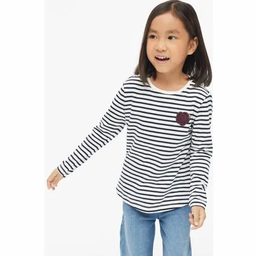 s.Oliver gestreepte longsleeve ecru donkerblauw Ecru/donkerblauw