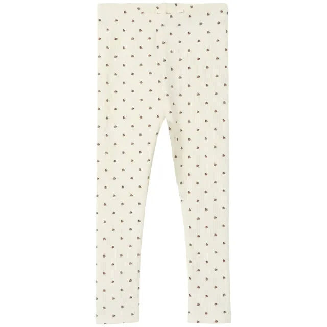 Lil' Atelier MINI slim casual broek ecru Offwhite/rood