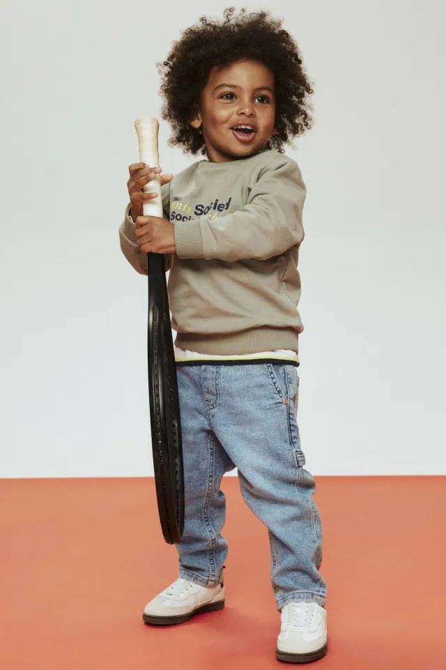 NAME IT MINI sweater met backprint groen