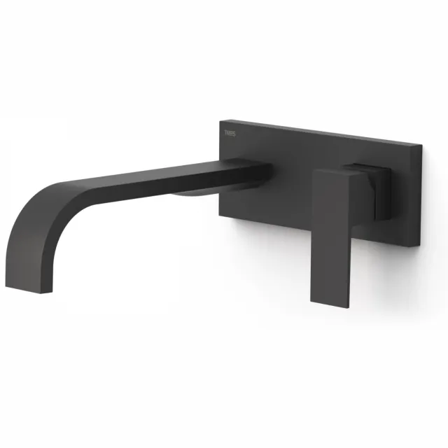 Tres Cuadro Exclusive wastafelmengkraan inbouw mat zwart