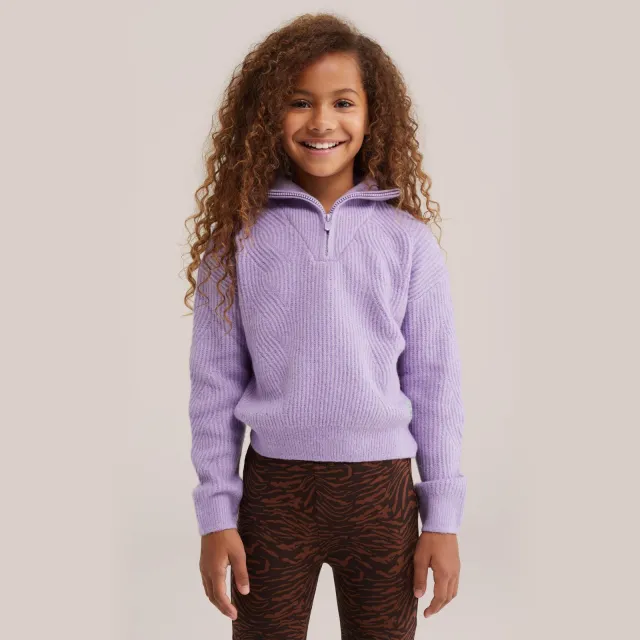 WE Fashion gebreide trui met wol - lila