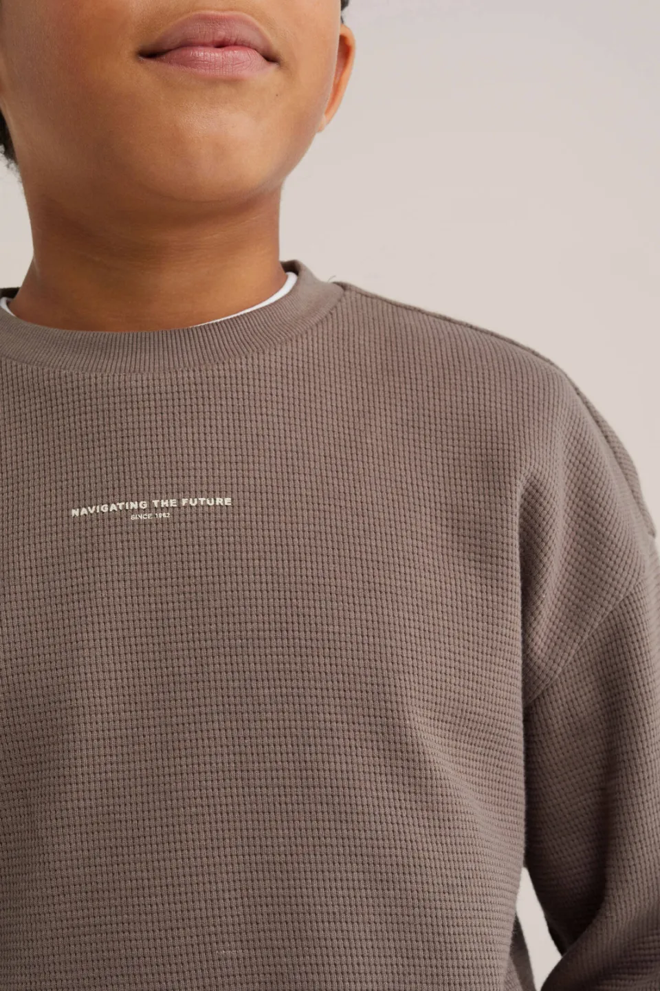 WE Fashion sweater met backprint - taupe, foto 6