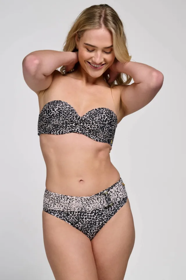 Ten Cate Beach TC WOW bikinislip zwart/ecru Bruin dessin