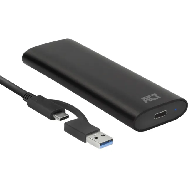 Act AC1615 USB-C M.2 NVMe SSD behuizing zwart