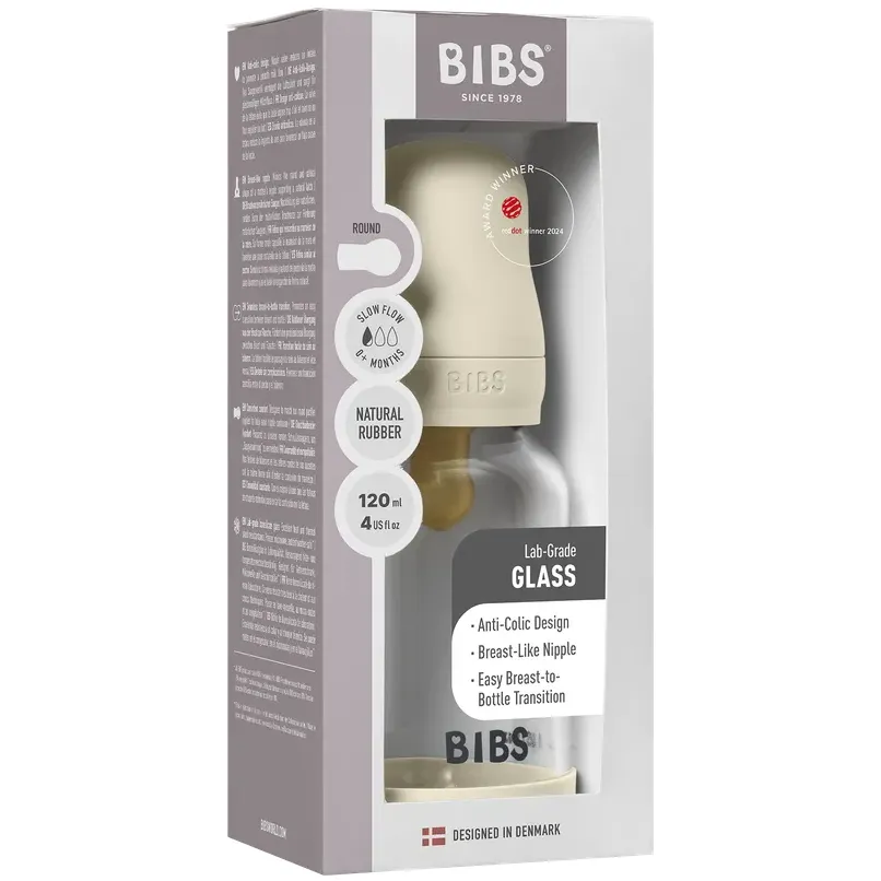 Bibs glazen babyfles ivory, foto 2