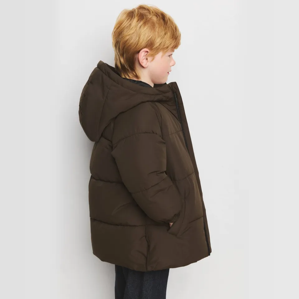 Mango Kids gewatteerde winterjas - bruin, foto 4