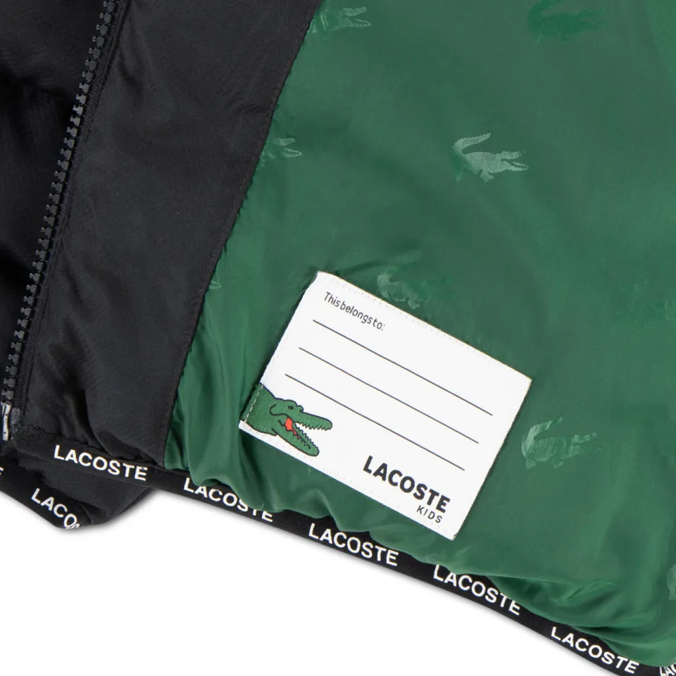 Lacoste gewatteerde jas met logo zwart, foto 3