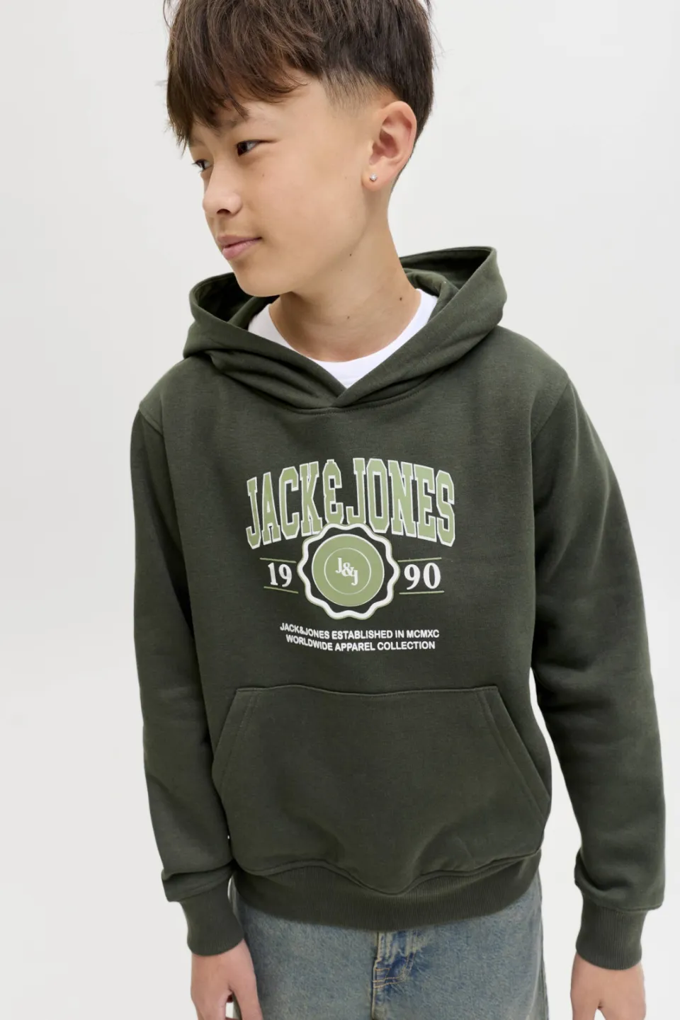 Jack & Jones JUNIOR hoodie donkergroen, foto 6