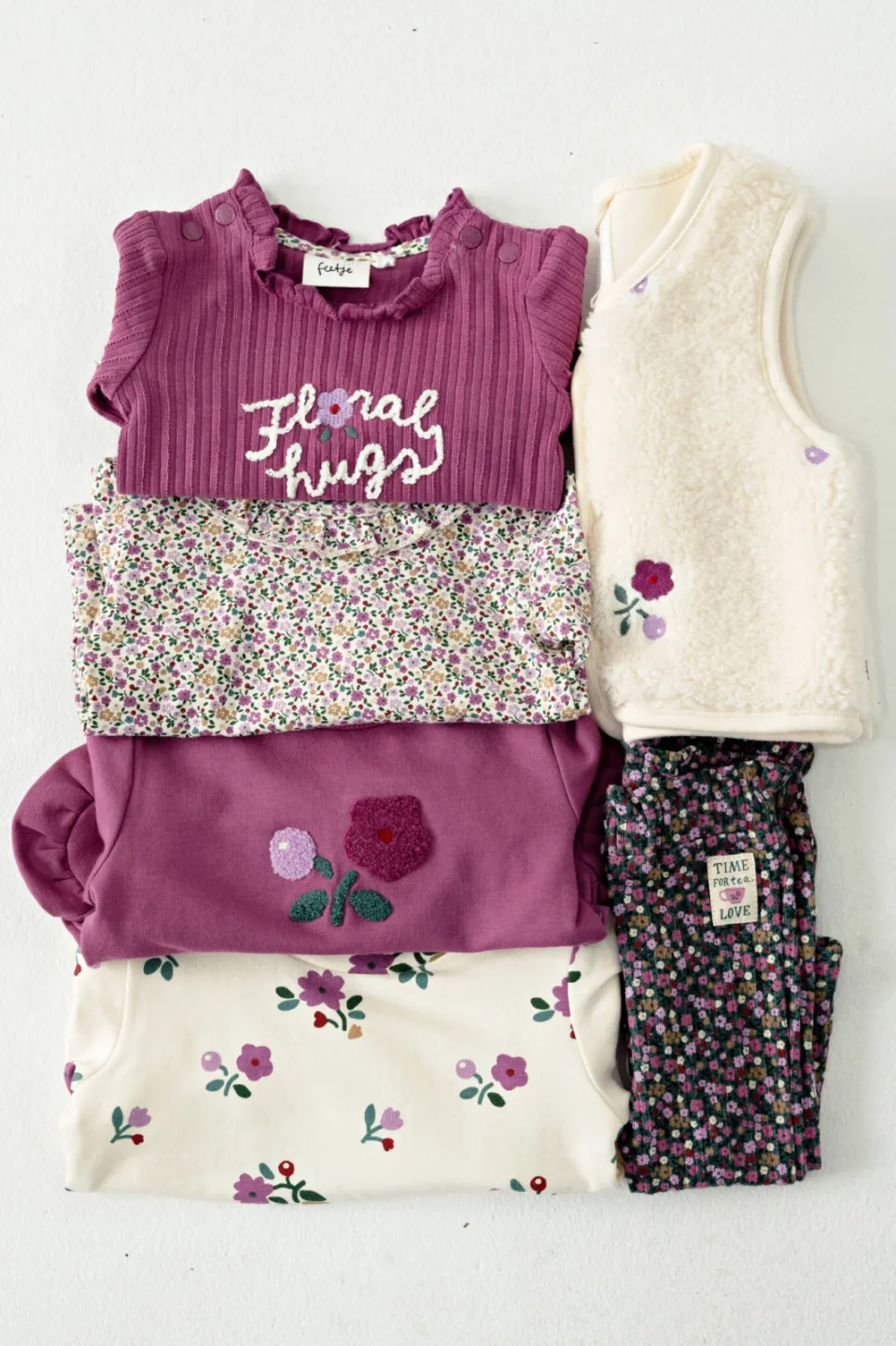Feetje teddy gilet Afternoon Tea creme/berry/lila, foto 3