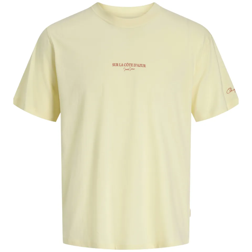 Jack & Jones t-shirt met backprint lichtgeel, foto 2