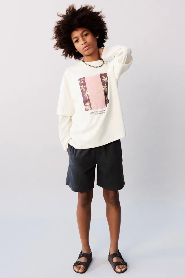 Mango Kids casual short antraciet