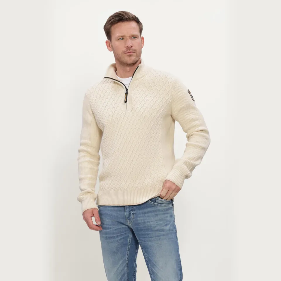 PME Legend regular fit gebreide trui - bone white, foto 2