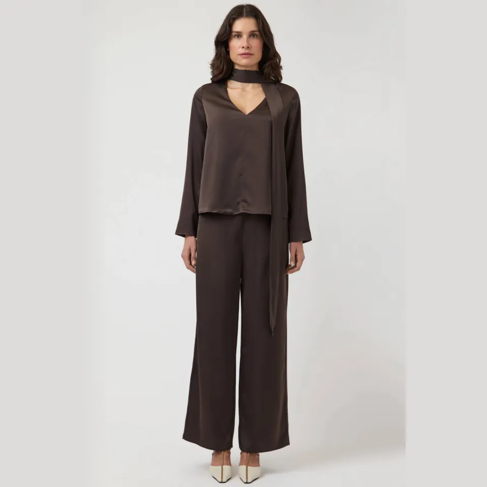 Yas regular fit casual broek - bruin, foto 3