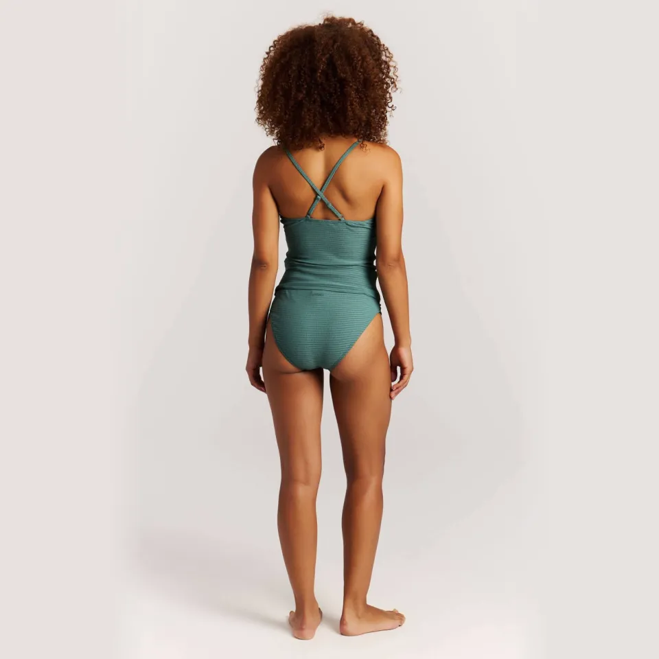 Protest high waist bikinibroekje MIXWRAP met ribstructuur groen, foto 4