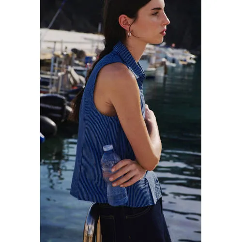 Mango gestreepte blouse blauw, foto 5