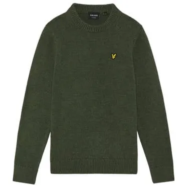 Lyle & Scott gebreide sweater - donkergroen Jongens Polyester Ronde hals