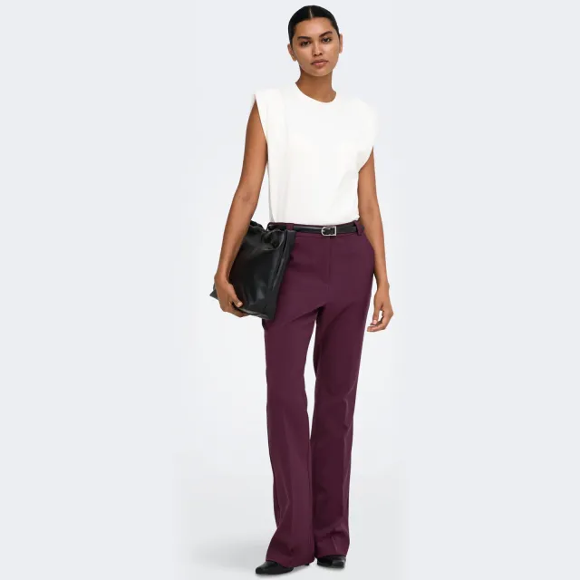 Only Onlastrid flared broek donkerrood
