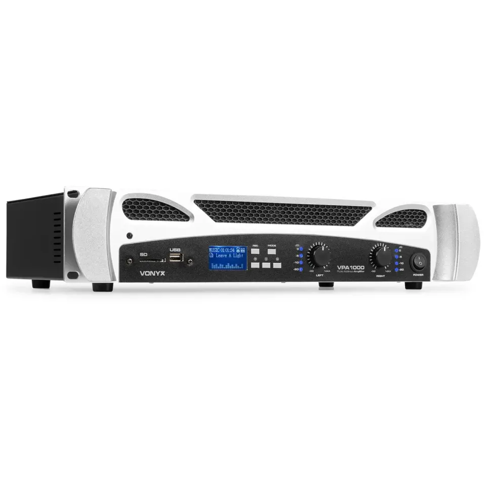 Vonyx VPA1000 versterker 2x 500W met Bluetooth en mp3 speler