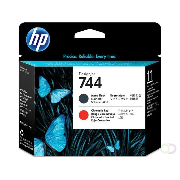Hp 744 Printkop Mat Zwart & Rood Chromatic Red