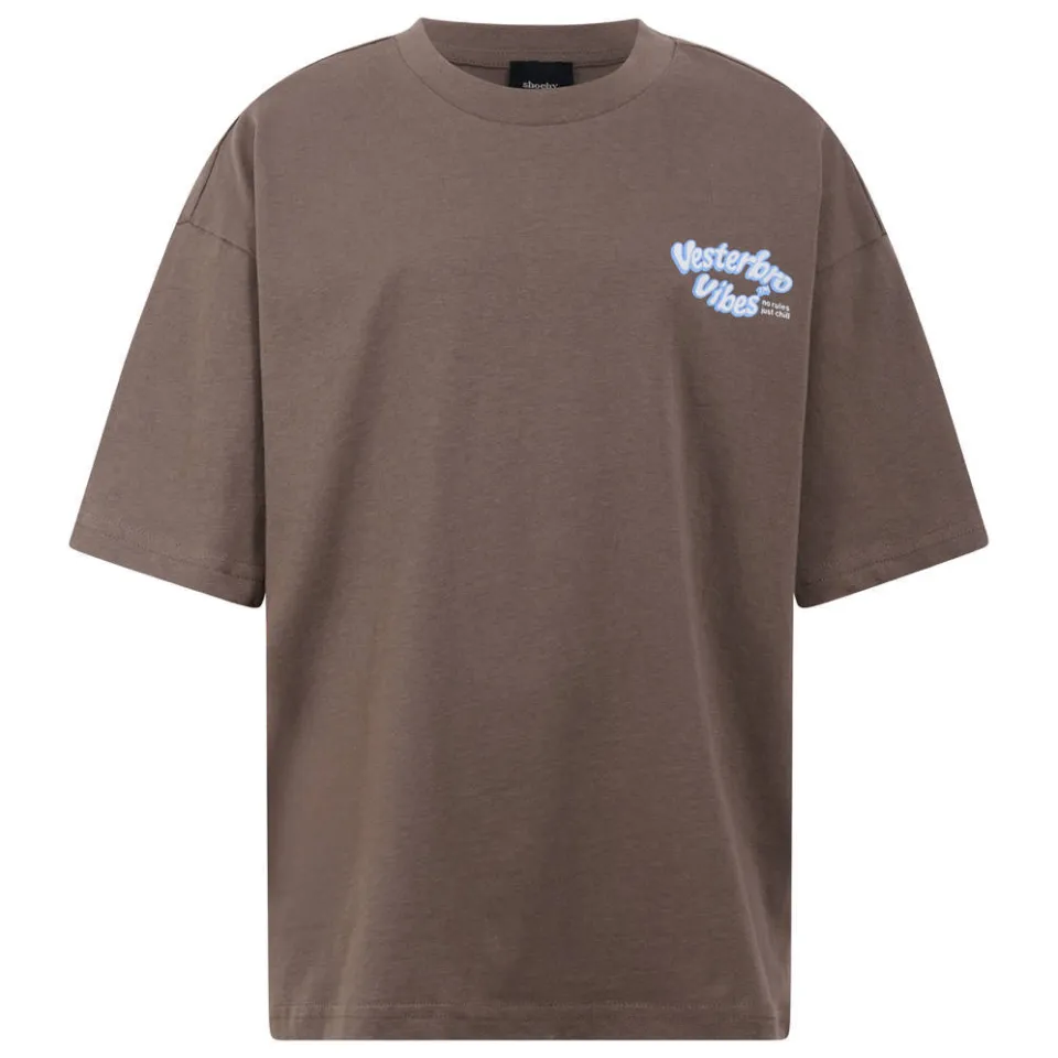 Shoeby t-shirt met backprint bruin, foto 2