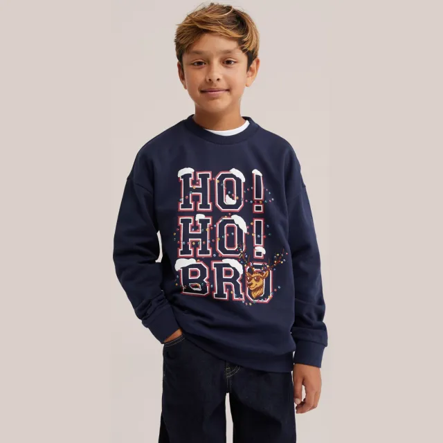 WE Fashion sweater met print - donkerblauw Heavy Blue