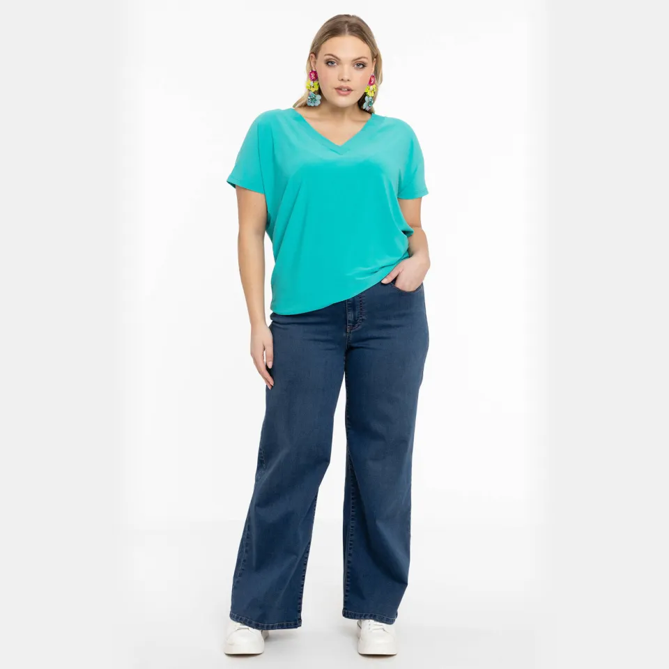 Yoek loose fit jeans dark blue denim