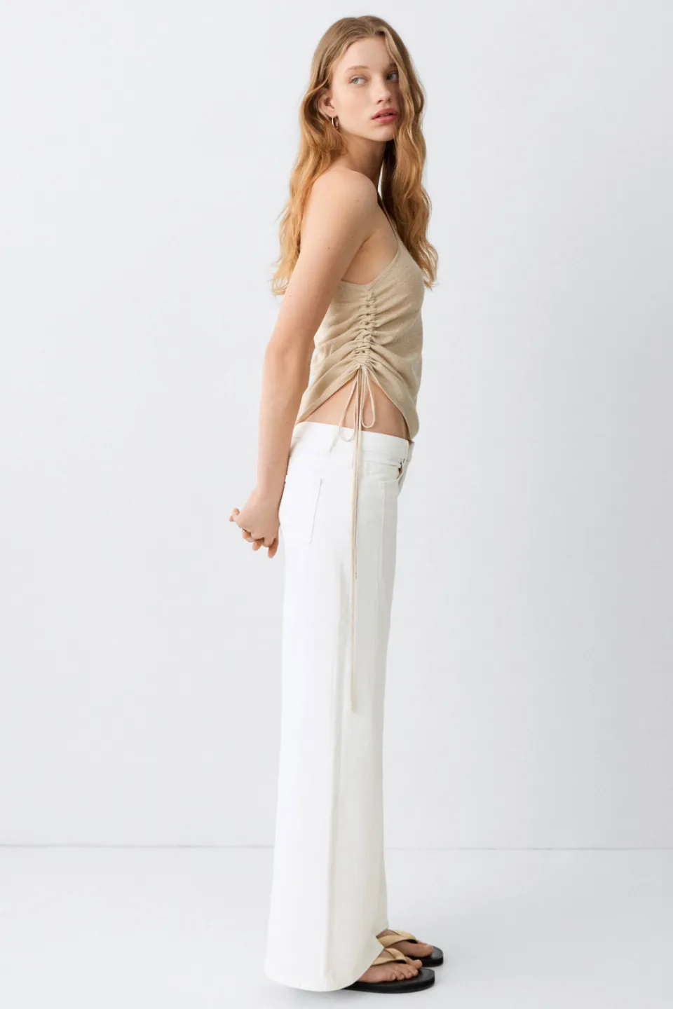 Mango TEEN low waist wide leg jeans - wit, foto 4