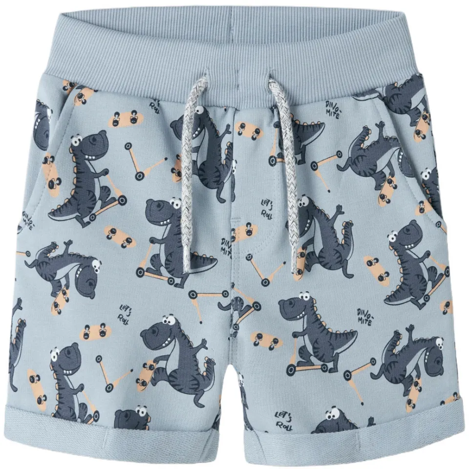 NAME IT sweatshort lichtblauw met print