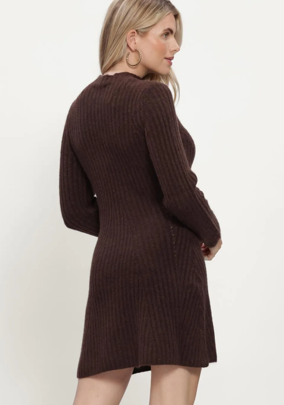 Y.A.S. YAS Dames Jurken Yasdolly Ls Knit Dress - Bruin, foto 3