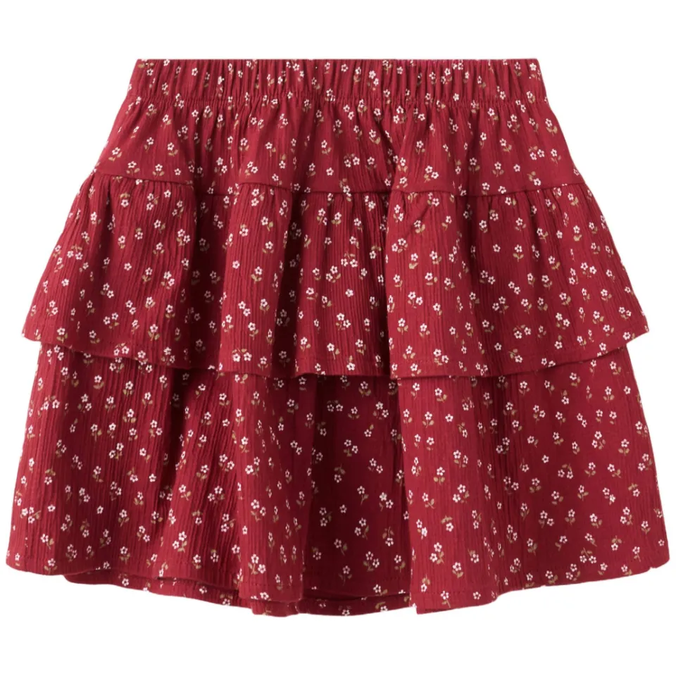 Mango gebloemde rok rood
