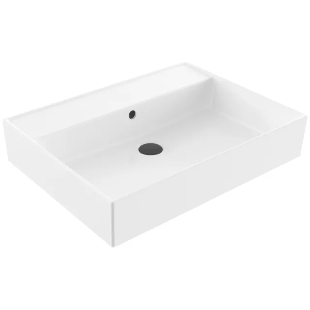 Sanilux Wastafel Sanilux Edge Keramiek 60 0 Kraangaten Glans Wit
