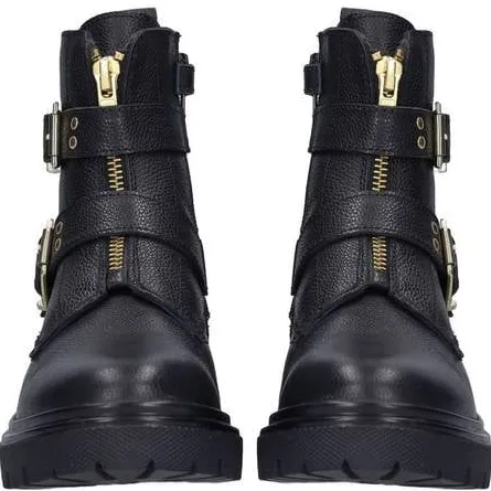 Braqeez chunky leren enkelboots - zwart, foto 3