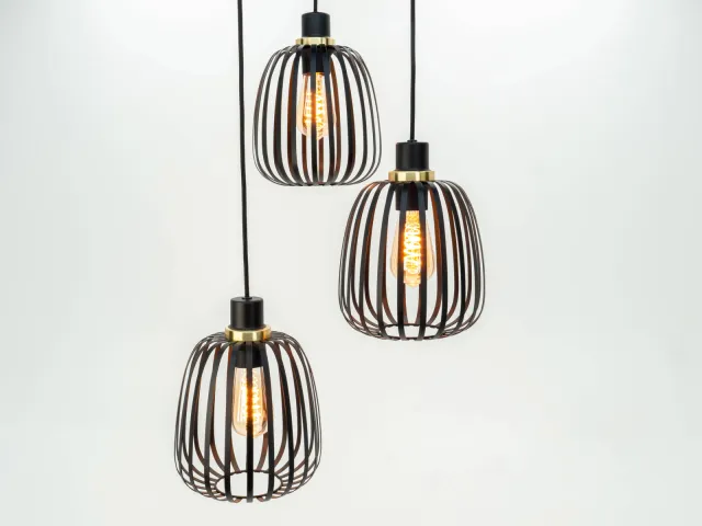 EGLO Pocicas Hanglamp - E27 - Ø 35 cm - Zwart|Goud Zwart;Geborsteld Messing;