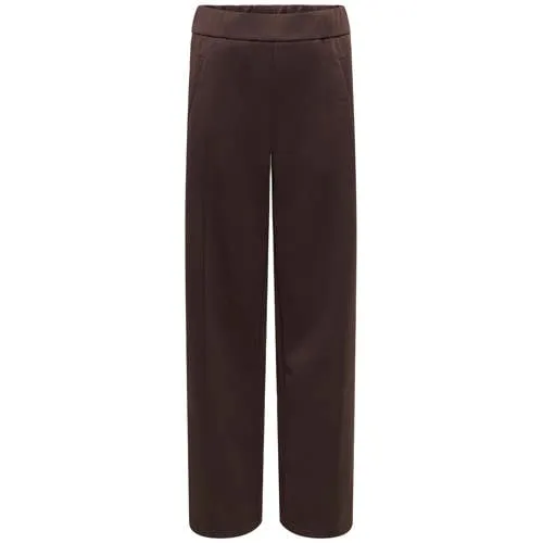 Only wide leg casual broek donkerbruin, foto 2